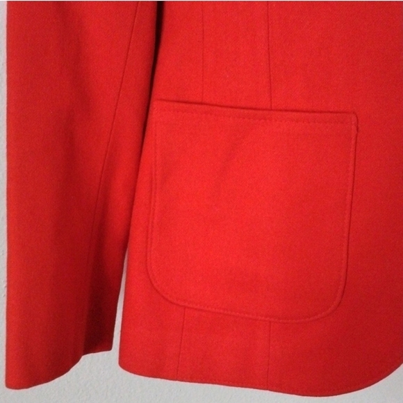Vintage Pendleton Bright Red Button Up Virgin Wool Women's Blazer Jacket, USA - Picture 5 of 10